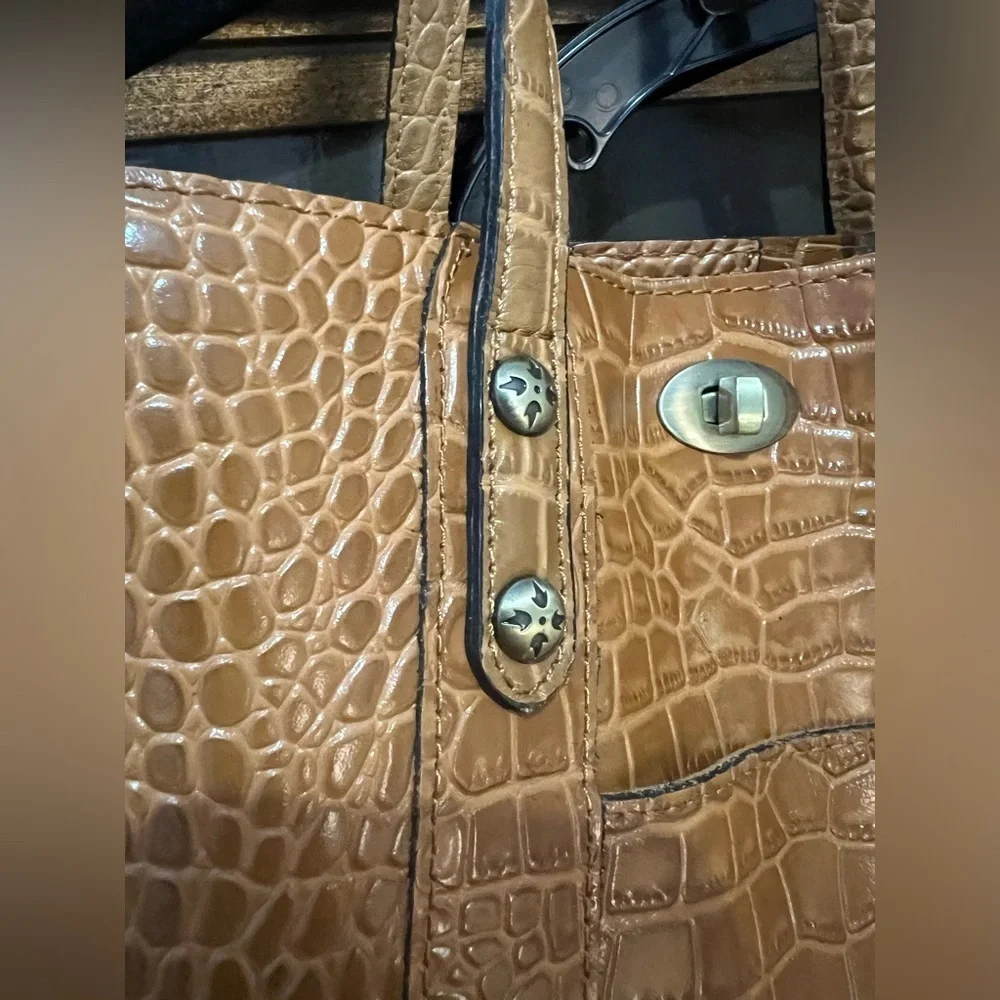 Patricia Nash Croc-Embossed Leather Tote in Cognac - Picture 6 of 12